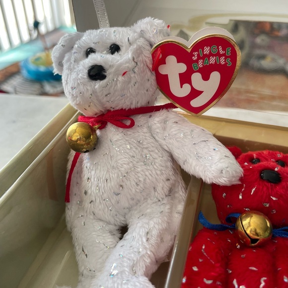 TY Decade Jingle Beanies Set of 4 Beanie Ornaments from 2003 in Collectors Box - Picture 15 of 15